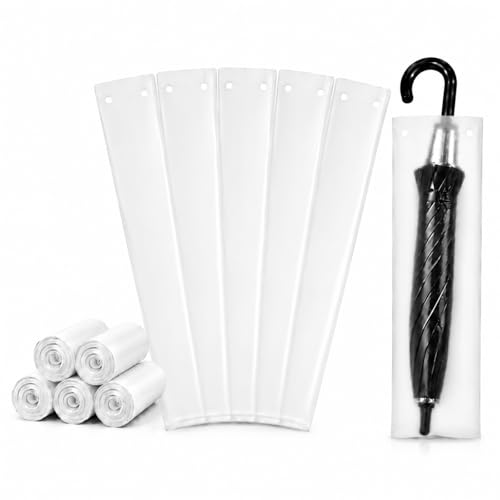 Gueevin 500 Pcs Clear Disposable Wet Umbrella Rain Bags Heavy Duty Umbrella Sleeve Big Covers for Wet Umbrellas Keep Church Lobby Floors Dry (Standard)