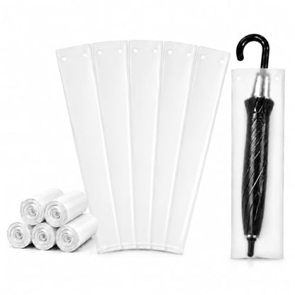 Gueevin 500 Pcs Clear Disposable Wet Umbrella Rain Bags Heavy Duty Umbrella Sleeve Big Covers for Wet Umbrellas Keep Church Lobby Floors Dry (Standard)