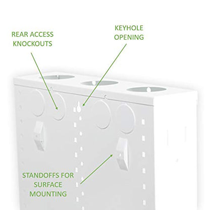 On-Q 28" Structured Media Enclosure with Hinged Cover Lock, 20 Gauge CRS, Flush or Surface Mount