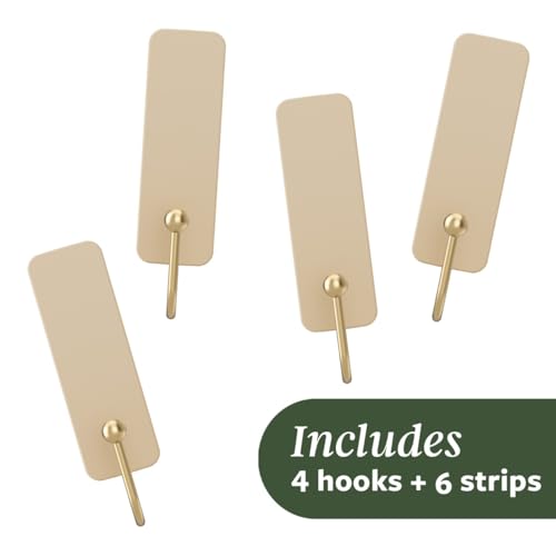 Command Medium Hooks, 4 Hooks, 6 Strips | Damage-Free Hanging with Adhesive, Heavy Duty Hanging Great for Home and Room Decor, Holds up to 3 lb