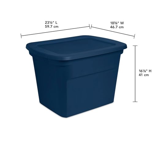8-Pack Storage Tote, Plastic Container Bins with L... (8 Count | Marine Blue | String)