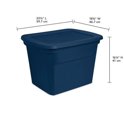 8-Pack Storage Tote, Plastic Container Bins with L... (8 Count | Marine Blue | String)