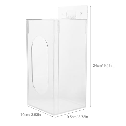 GARVALON Clear Glove Face Mask Organizer Dispenser Holder Wall-Mounted Acrylic Storage Box Rack Pre-drilled Holes on The Wall for Office & Home Use