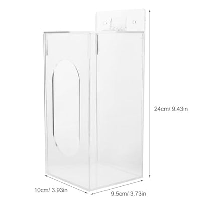 GARVALON Clear Glove Face Mask Organizer Dispenser Holder Wall-Mounted Acrylic Storage Box Rack Pre-drilled Holes on The Wall for Office & Home Use