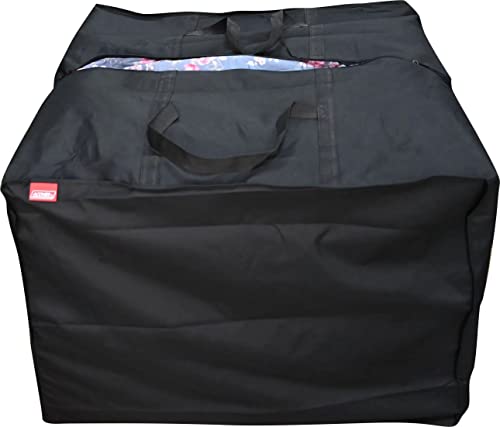 Outdoor Square Cushion/Cover Storage Bag, Protective Zippered Storage Bags with Handles, 32''L x 32''W x 24''H Black