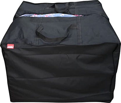 Outdoor Square Cushion/Cover Storage Bag, Protective Zippered Storage Bags with Handles, 32''L x 32''W x 24''H Black