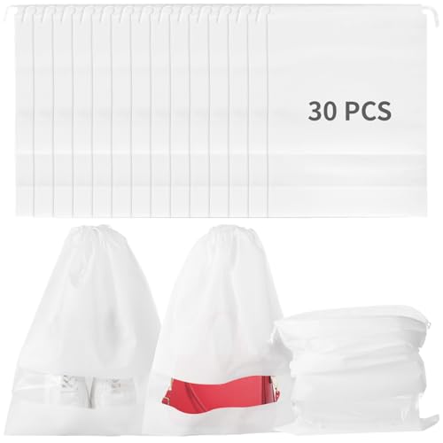 30 Pcs Dust Bags for Handbags and Purses, 21 x 16 In Purse Dust Bags for Storage with Window, Non-Woven Breathable Drawstring Handbag Dust Cover for Purses Shoes Boots Clothes Home Travel