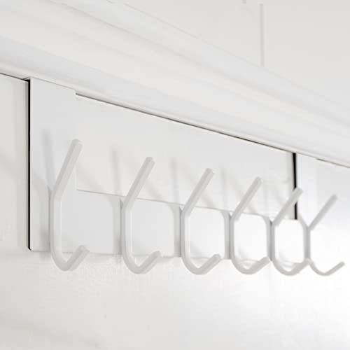 WEBI Over the Door Hooks,Over Door Towel Rack,Door Hanger,Door Coat Hanger,Over the Door Coat Rack,Door Hooks for Hanging Clothes,Back of Door,White