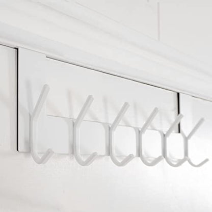 WEBI Over the Door Hooks,Over Door Towel Rack,Door Hanger,Door Coat Hanger,Over the Door Coat Rack,Door Hooks for Hanging Clothes,Back of Door,White