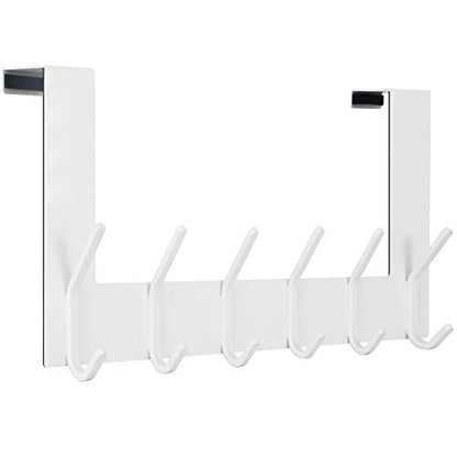 WEBI Over the Door Hooks,Over Door Towel Rack,Door Hanger,Door Coat Hanger,Over the Door Coat Rack,Door Hooks for Hanging Clothes,Back of Door,White