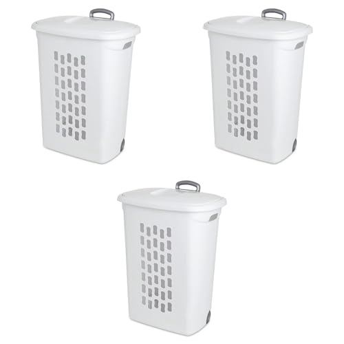 Ultra™ Wheeled Hamper, Plastic Laundry Hamper, Whi... (White | Plastic)