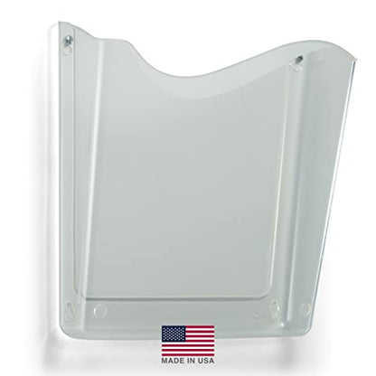 Officemate Vertical Wall File, Letter Size, Durable Unbreakable Plastic Organizer, Mountable Wall or Partition File Holder, Clear (21674)