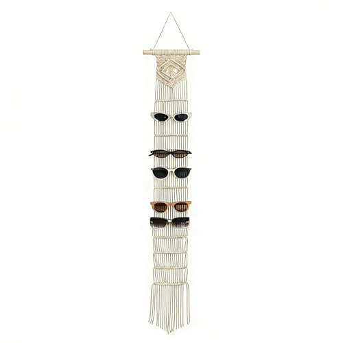 Macrame Sunglasses Holder Boho Wall Hanging Minimalist Eyewear Organizer Wall Sunglasses Rack