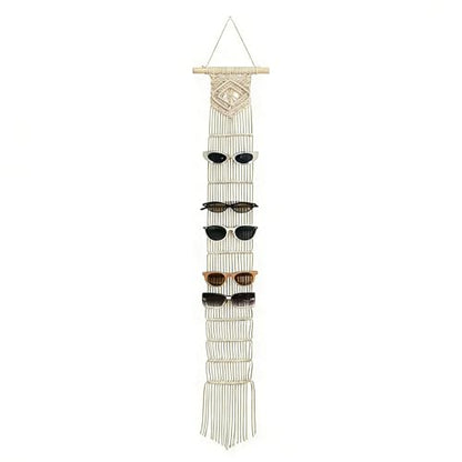 Macrame Sunglasses Holder Boho Wall Hanging Minimalist Eyewear Organizer Wall Sunglasses Rack
