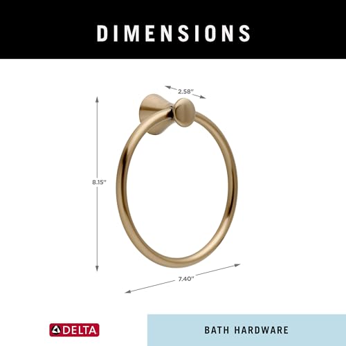 Delta Hand Towel Holder | Champagne Bronze Ring for Hanging Towels in Kitchen, Bathroom | Lahara Accessories