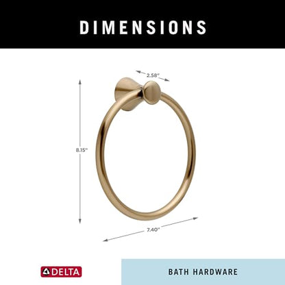 Delta Hand Towel Holder | Champagne Bronze Ring for Hanging Towels in Kitchen, Bathroom | Lahara Accessories