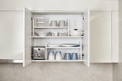 Cabinet Shelf Expandable Height Adjustable Shelf O... (White | Iron)