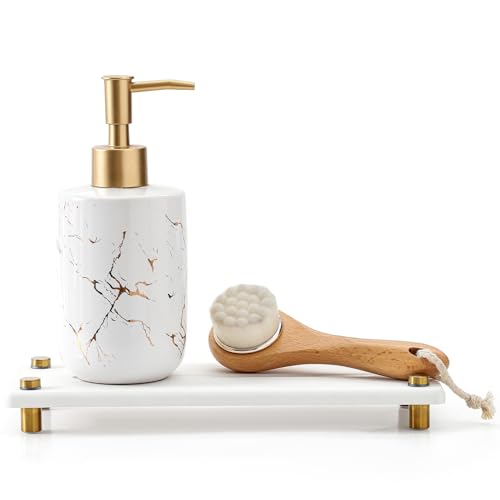 Water Absorbing Stone Sink Caddy Kitchen Sink Orga... (White - Gold | Diatomite)