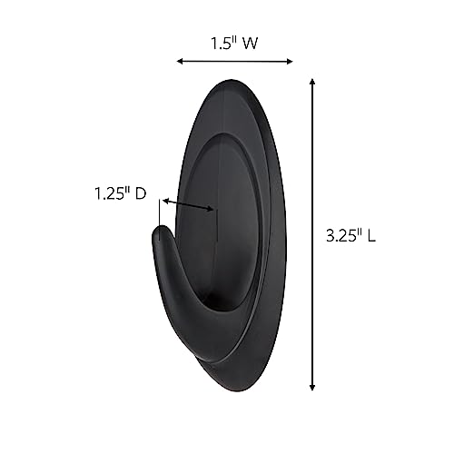 Command Hooks, Black, 3 lb Capacity | Outdoor | Water-Resistant Strips | 2-Hooks 4-Strips | Damage-Free