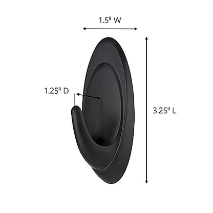 Command Hooks, Black, 3 lb Capacity | Outdoor | Water-Resistant Strips | 2-Hooks 4-Strips | Damage-Free
