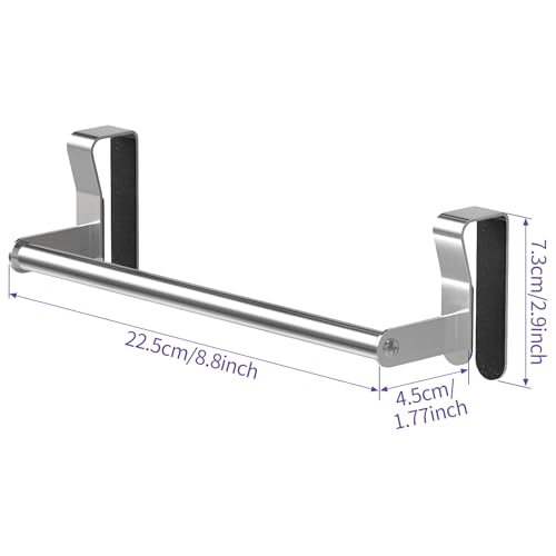 2 Pack Over Cabinet Towel Holder for Kitchen, Drawer, Brushed | Stainless Steel Over the Cabinet Dish Towel Rack, Kitchen Cabinet Door Towel Hanging Bars for Bathroom, RV