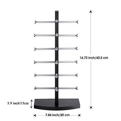 Polmart Sunglass / Eyewears Display Stand, Black (Single-Tower, 6-Pair Capacity)