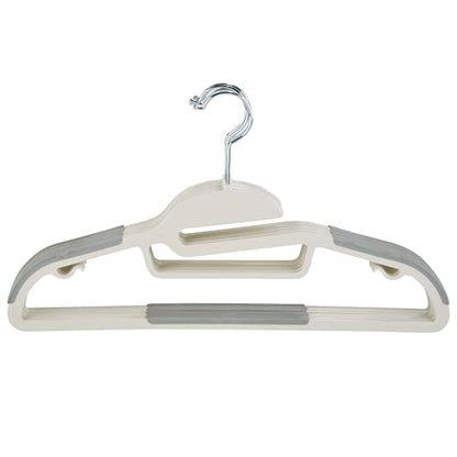 Simplify 40 Pack Ultimate Hanger | S-Shape Collar Saver | Ultra-Thin | Non-Slip | Accessory Bar | Belts | Scarves | Ties | Tank Top | Closet Organization | White