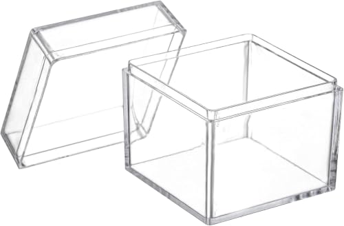 Okllen 36 Pack Acrylic Boxes with Lid, Clear Square Cubes Treat Gift Boxes Candy Storage Container for Candy, Little Trinkets, Jewelry, Party Favor, 2''x2''x2''/5x5x5CM