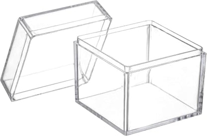 Okllen 36 Pack Acrylic Boxes with Lid, Clear Square Cubes Treat Gift Boxes Candy Storage Container for Candy, Little Trinkets, Jewelry, Party Favor, 2''x2''x2''/5x5x5CM