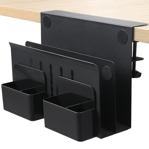 Desk Side Storage, Under Desk Laptop Mount, Table... (Black | Iron)