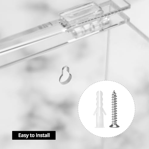 QWORK 2 Pack Acrylic Dispenser for Hairnet, Laundry Pods, Face Mask, Wall-Mount or Countertop, Clear Organizer for Disposable Items - Fits Masks, Gloves, Hairnets, 8.25"H x 6.5"W x 5"D