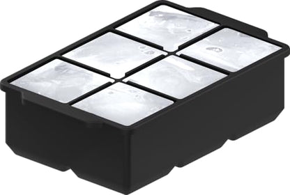 KitchFort® Large Silicone Ice Cube Tray (3-Pack) - 2" Big Ice Mold with Lid | Easy Release, Cocktail, Whiskey Ice Cubes Mold - Food Grade - Ice Cube Trays for Freezer - Stackable Silicone Ice Tray