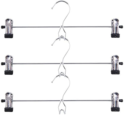 Tosnail 15 Pack Stackable Skirt Pants Clothes Hangers with Non-Slip Clips, Add-On Hangers, Cascading Hangers Space Saving Closet Organizer
