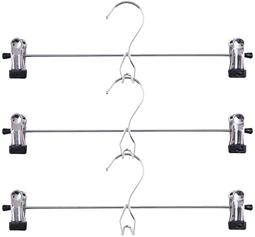 15 Pack Stackable Skirt Pants Clothes Hangers with... (15 Count | Black | Metal)