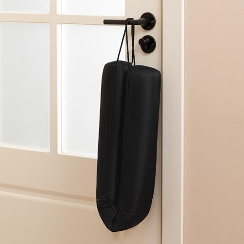 Resistant Door Draft Stopper, Removable Washable Cover, 36", Black | Weighted Gap Filler, Blocks Hot and Cold Air, All-Season Seal, Easy Install, Noise & Wind Blocker, Home Essentials