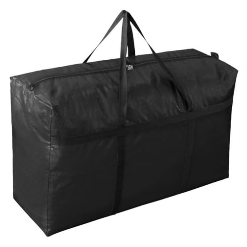 Extra-large Tarp Storage Bag (Black, 45Gal/170L) | Double Zipper, Moisture Resistant and Dustproof, Lightweight Foldable for Moving, Travel, Camping, and Seasonal Organization