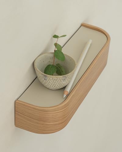 Kazai. Key Holder 'Toke' | Minimalist Key Hook Design from Berlin | Modern Key Holder Wall Mount with Wooden Shelf | Key Rack for Wall as Entryway Organizer | Oak
