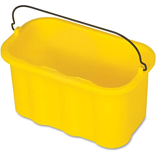 Rubbermaid Commercial Products 10 Quart Sanitizing Cleaning Caddy Supplies Organizer Yellow Housekeeping Cart Accessories for Hotel/Motel/Cleaning Cart Organization
