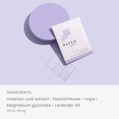 The Patch Remedy Sleep with Lavender Patch | Valerian, Passionflower, Hops, Magnesium Glycinate, Lavender | 30 Patches