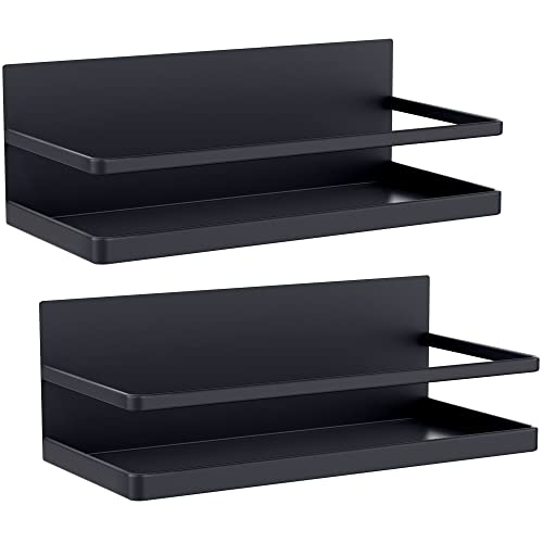 2 Pack Magnetic Spice Rack, Easy to Install on The Side of Refrigerator/Space Saving Kitchen Organization Shelf Organizer for Cabinet