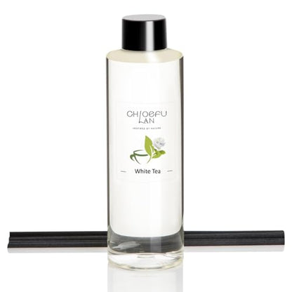 Chloefu Lan Reéd Diffuser Refill, The White Tea Hotel Scent, 6.76 fl oz | Luxury Essential Scented Oil Inspired by Westin for Home & Office, Oils for Ultrasonic Machine, Room Spray, Non-Toxic