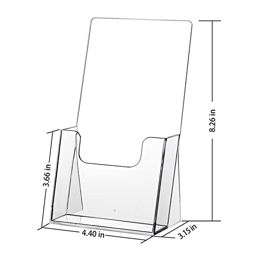 zavekia Acrylic Brochure Holder,6 packs Thicker Countertop Literature Holder Plastic Flyer Display Stand for Magazine (6 packs)