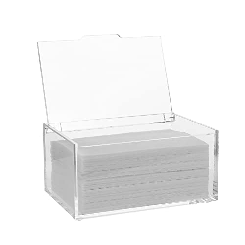 Acrylic Dryer Sheet Holder, Dryer Sheet Dispenser with Lid, Clear | Laundry Room Storage Organizer for Fabric Softener Sheets, Transparent Acrylic Container Box with Anti Scratch Film