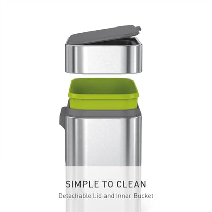 simplehuman Compost Caddy, Detachable and Countertop Bin, 4 Liter / 1.06 Gallon, Brushed Stainless Steel