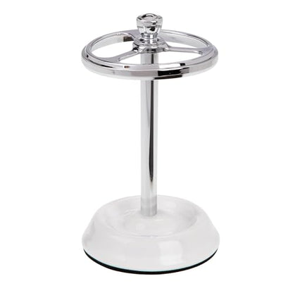 iDesign 3-Section Toothbrush Holder, White/Chrome | For Bathroom, Countertop Stand