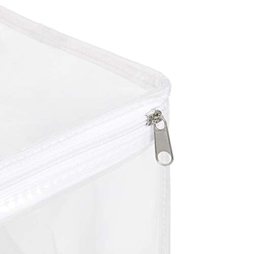 Amazon Basics Clear Zippered Storage Bags for Closet Organization, Stackable Clothing and Linen Storage Containers, 3-Pack
