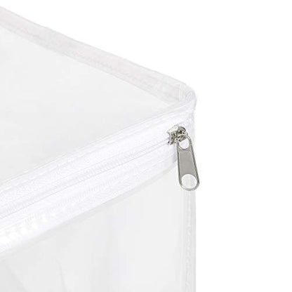 Amazon Basics Clear Zippered Storage Bags for Closet Organization, Stackable Clothing and Linen Storage Containers, 3-Pack