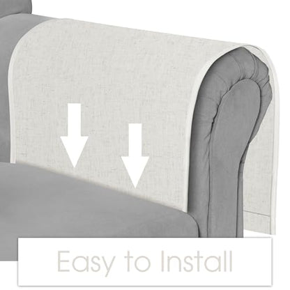Joywell Remote Holder for Recliner Armchair Caddy Couch Armrest Remote Control Holder Non Slip Sofa Arm Chair Caddie with 6 Pocket for Magazine, Tablet, Phone, iPad, Think Linen, Natural