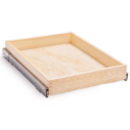 26''W x 21''D x 3''H Pull Out Cabinet Drawer Soft Close Slide Out Wood Organizer for Kitchen, Finished, Bottom and Side Assembly (Wood Drawer Part Width is 25inch)