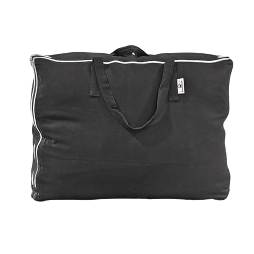 Blanket and Comforter Storage Bag with Handles for Comforters, Blankets, Linens and Garments | Underbed/Wardrobe Breathable Closet Organizer Bag (X-Large (21"x15"x10"), Black)